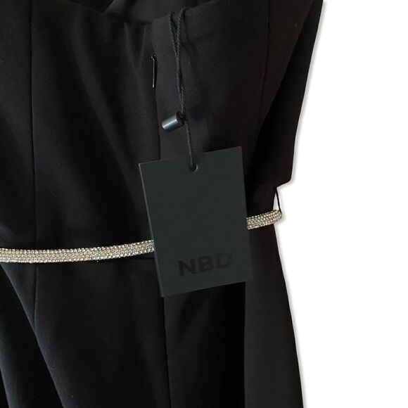 NBD Camille midi dress crystal rope belt strapless cocktail wedding Revolve XS - Picture 8 of 13